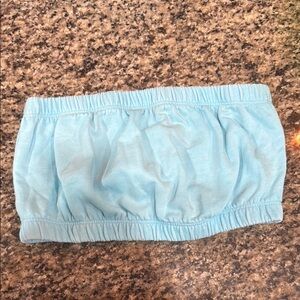 Garage Blue Elastic Ruched bandeau top